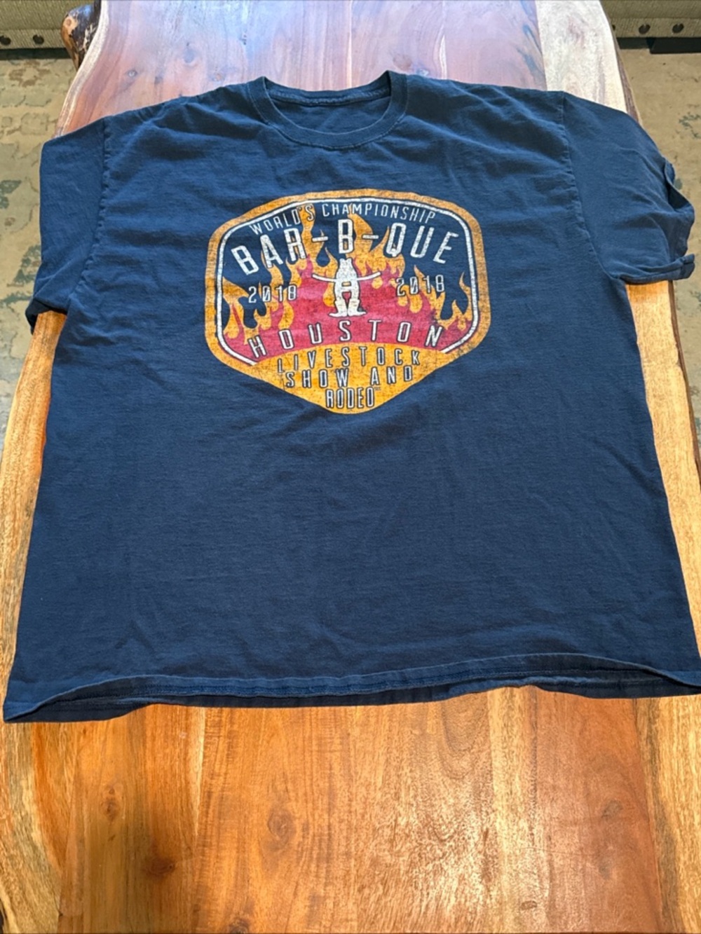 Houston Livestock Show & Rodeo Bar-B-Que Men’s Graphic Tee - Navy Size XL